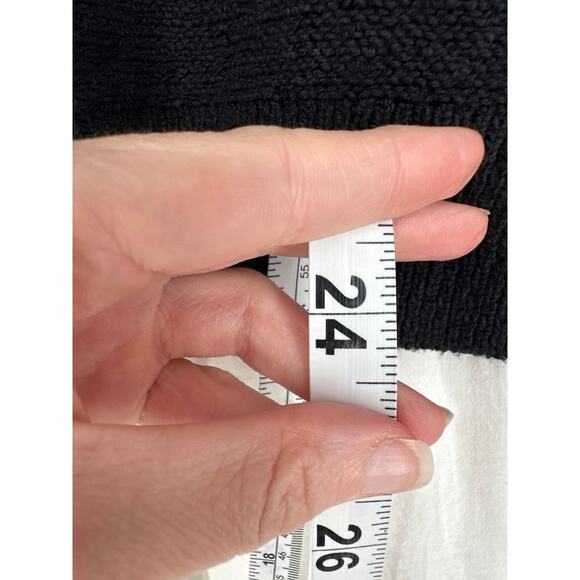 Anthropologie Top Womens XXS Jenna Twofer Sweater Tank Black White Flowy Tunic - Picture 5 of 6